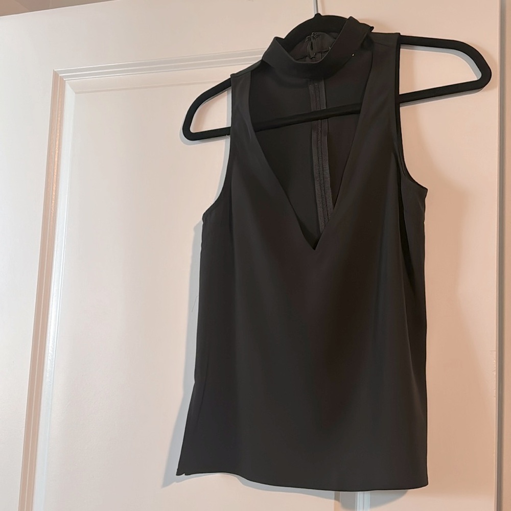 Black low cut top with collar